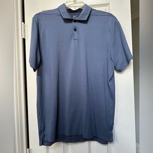 Nike blue graphite print polo golf collar shirt PGA  TW